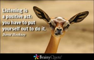 listening is a postive act