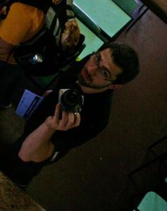 dom looking up with camera