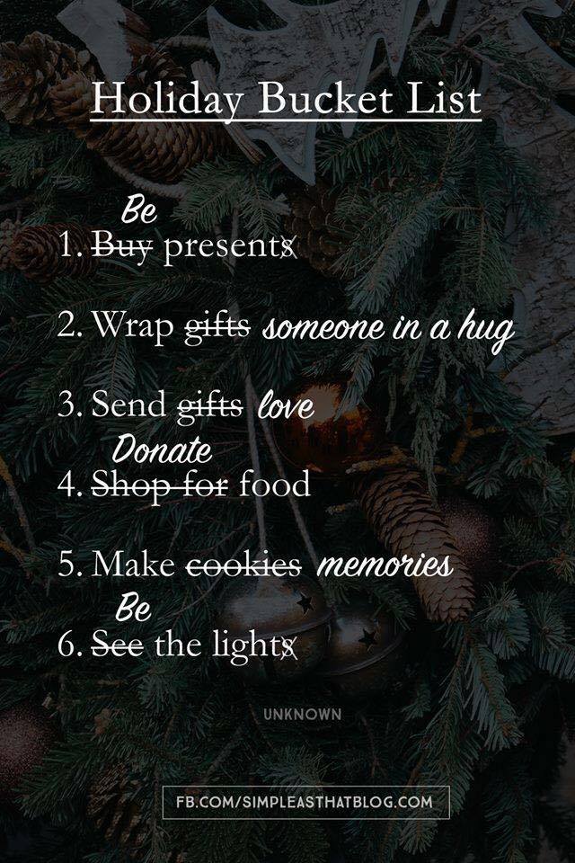 holiday bucket list