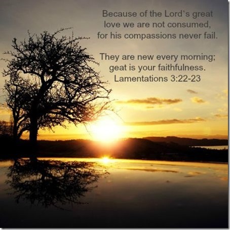 because of the lords great love we are not consumed