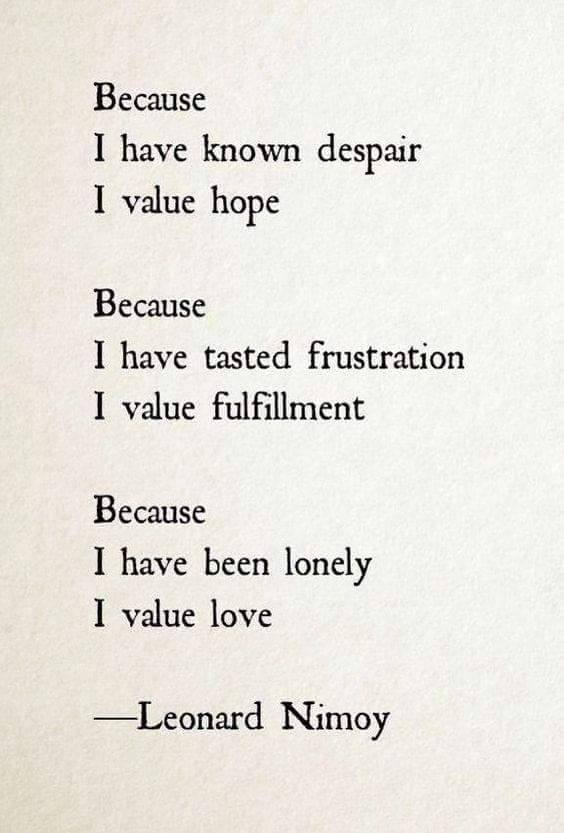 because i have known despair