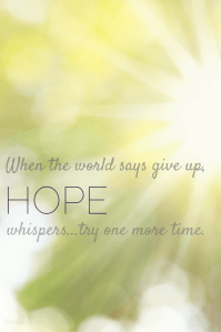 hope whispers blinding light