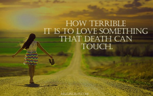 how terrible it is to love something that death can touch