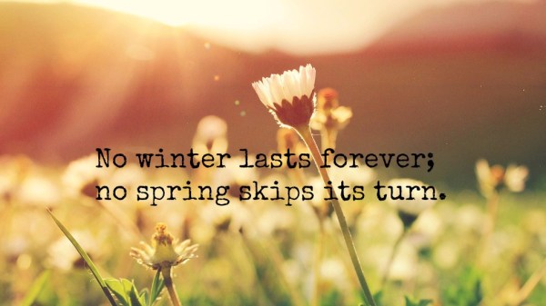 no winter lasts foreer and no spring skips its turn