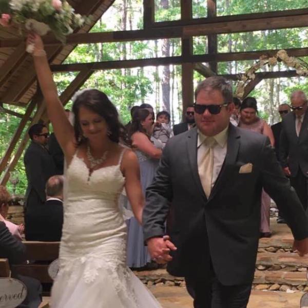 fiona and brandon down the aisle